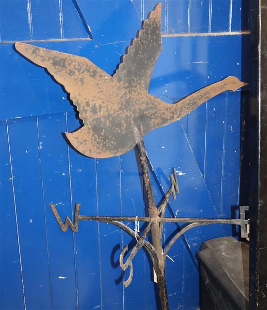 A blacksmith made wrought iron Goose weather vane